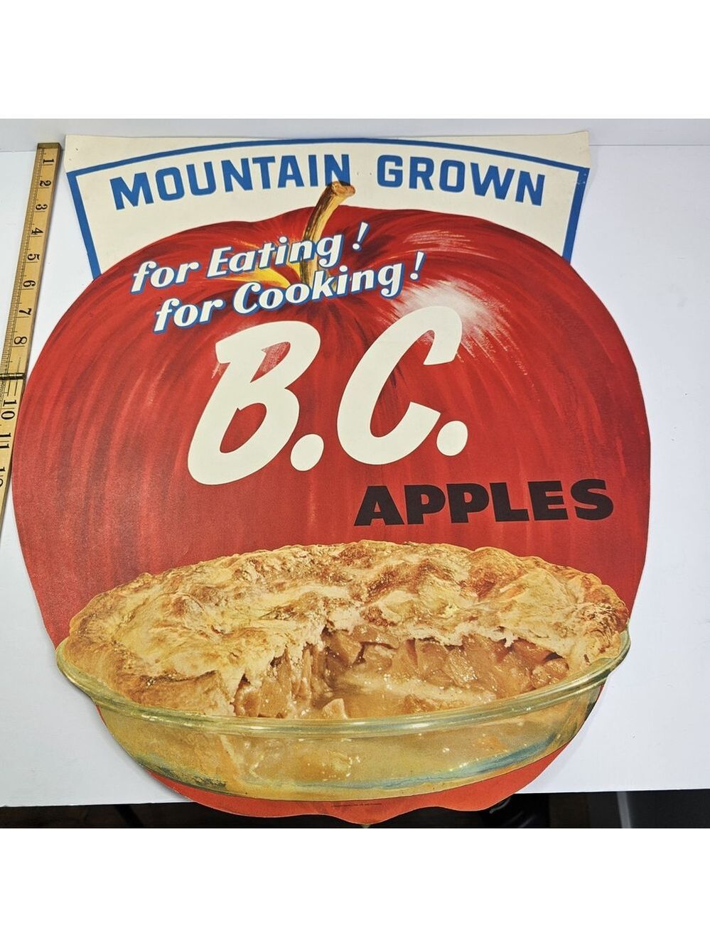 BC Growers Apple Large Advertising Sign Double Sided Paper Print Vintage